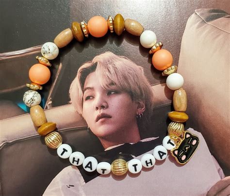 BTS Suga That That Inspired Handmade Beaded Bracelet Etsy