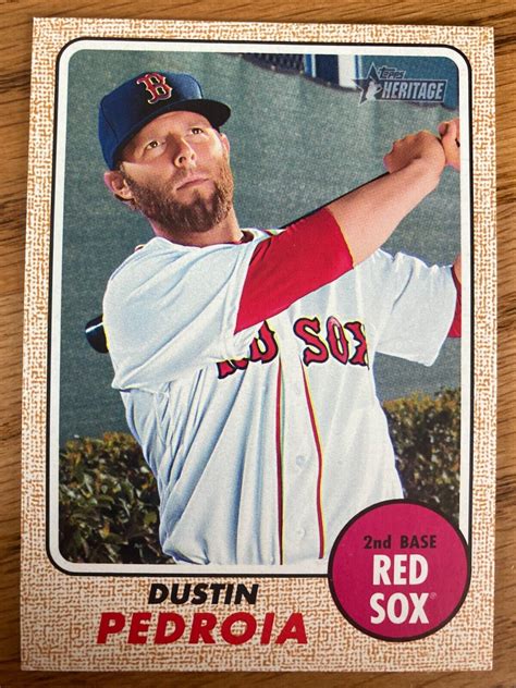 2017 Topps Heritage 454 Dustin Pedroia SP Short Print Red Sox EBay