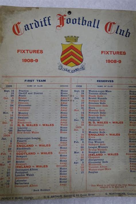 Fixture List | Cardiff Rugby Museum