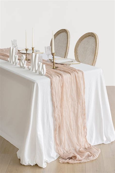 A Rustic Elegant Look With This Wide Hand Dyed Color Gauze Table Runner