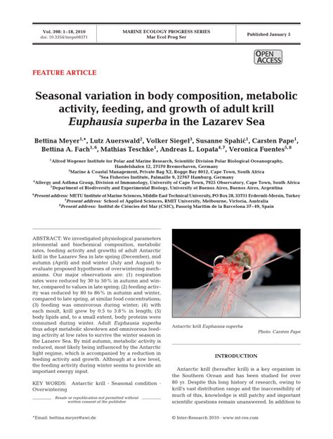 Pdf Seasonal Variation In Body Composition Metabolic Activity