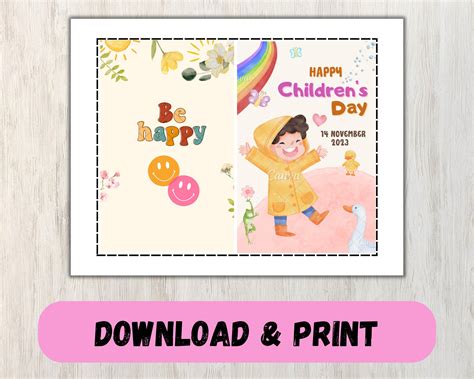 Printable Children's Day Card, Happy Children's Day Card, Cute Children's Day Card, Printable ...