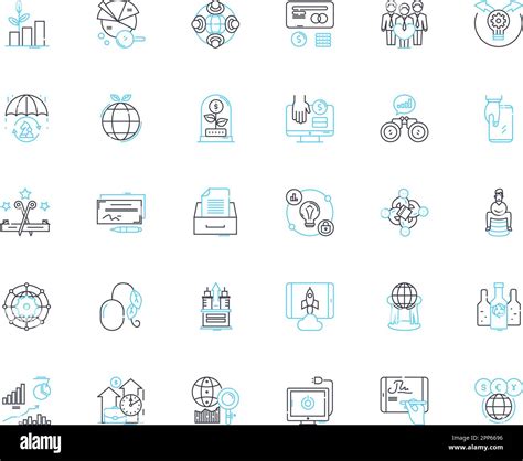 Cyber Outreach Linear Icons Set Digital Remote Online Virtual