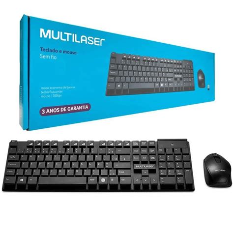 Mouse E Teclado Multilaser - Kit Teclado e Mouse Sem Fio Multilaser TC251 USB 1200 DPI ...