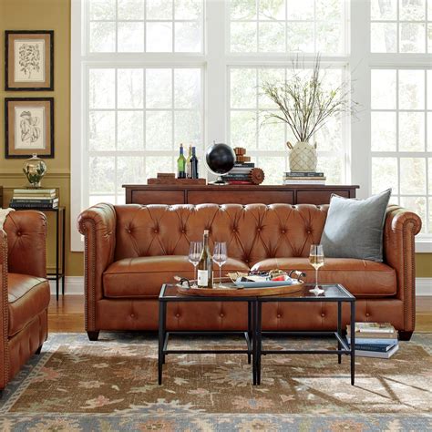 Birch Lane Hawthorn Leather Sofa Sofa And Loveseat Set Living Room