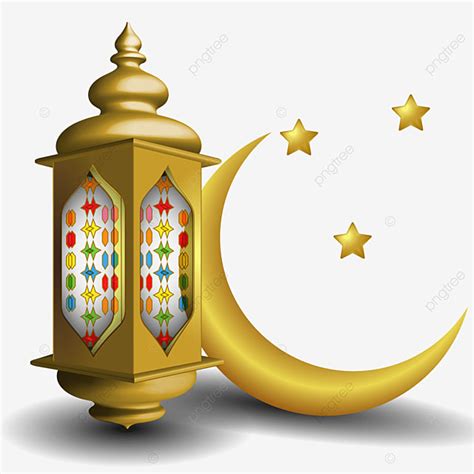 Eid Mubarak Moon Vector Hd PNG Images 3d Eid Mubarak Lantern Moon