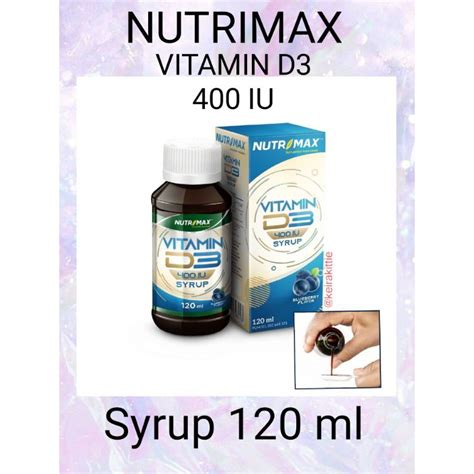 Jual Nutrimax Vitamin D3 400 IU Syrup 120 Ml Shopee Indonesia