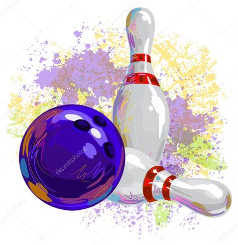 Bowling Ball And Pins Vector