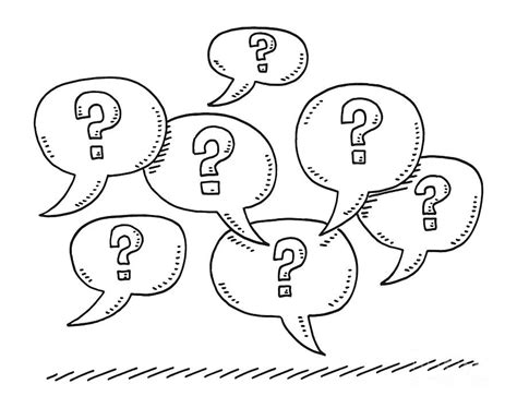 Question Mark Symbols In Speech Bubbles Drawing Drawing By Frank