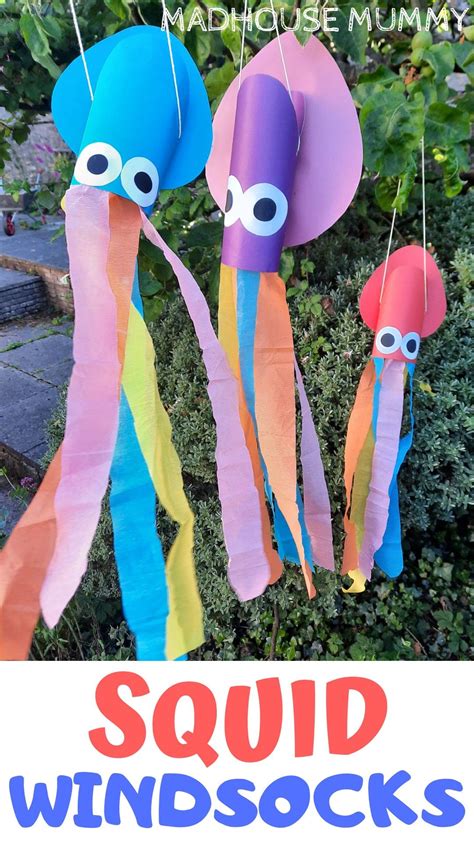 Cute Squid Windsock Craft Ocean Theme Crafts Windsock Craft Under