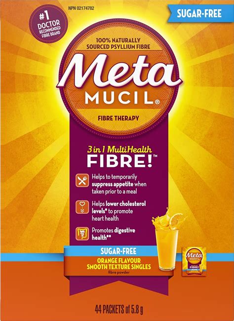 Amazon.com: METAMUCIL 75% LESS SUGAR (NOT SUGAR-FREE) - ORANGE FIBRE ...