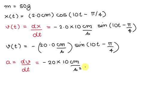 Solved The Position Of A G Oscillating Mass Is Given By X T