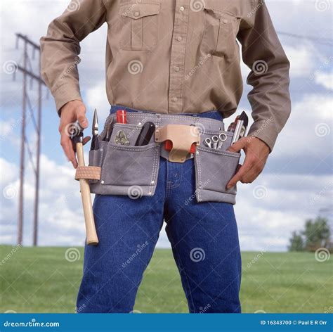 Man With Tool Belt Stock Photo Image Of Labor Technician 16343700