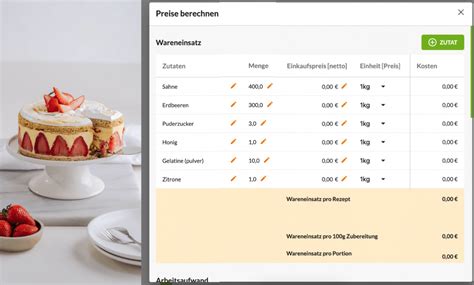 Torten Kalkulation Excel Archive Rezeptrechner