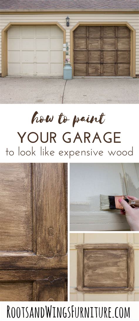 Learn How To Paint Your Garage Door To Look Like And Expensive Wood Door With Just A Few