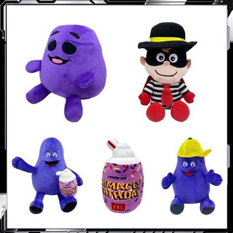 ⚔Grimace Birthday Grimace Plush Toys Grimace Shake Plush Color Doll Game Stuffed Animal Soft Toy ...