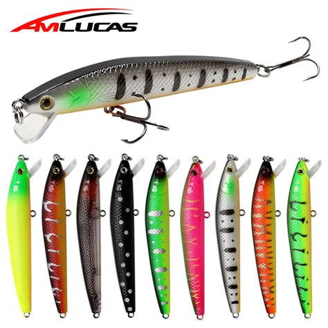 Amlucas New Bait Fishing Lure Minnow Artificial 9 5cm 9g Wobblers