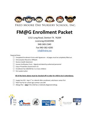 Fillable Online FMG Enrollment Packet Fmdns Org Fax Email Print