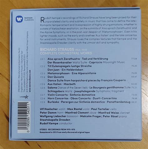 Richard Strauss Complete Orchestral Works Kempe 9 CD Box Set Hobbies