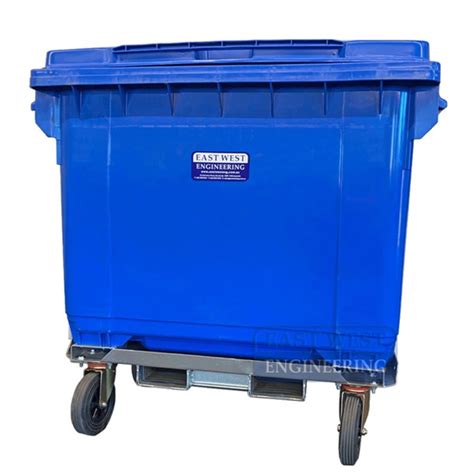 East West W660prb 660 Litre Wheelie Bin Blue With Rotator Base