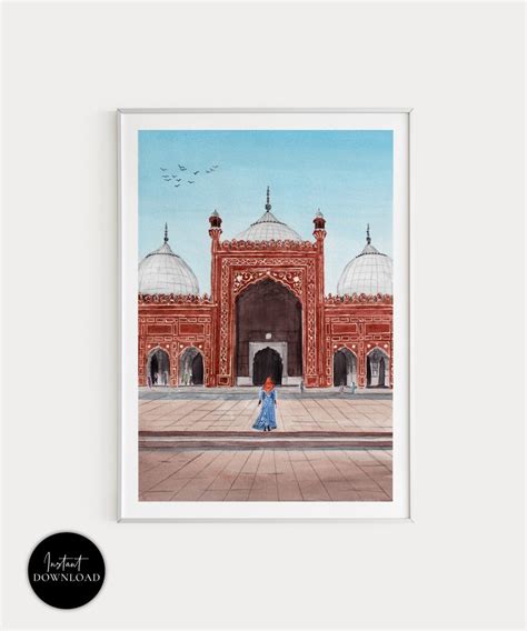 Badshahi Mosque Print Pakistan Wall Art Lahore Print Etsy