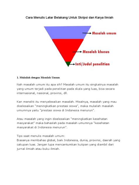 Cara Menulis Latar Belakang Untuk Skripsi Dan Karya Ilmiah Pdf