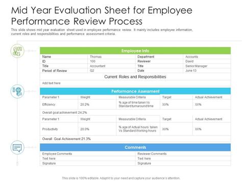 Mid Year Evaluation Sheet For Employee Performance Review Process ...