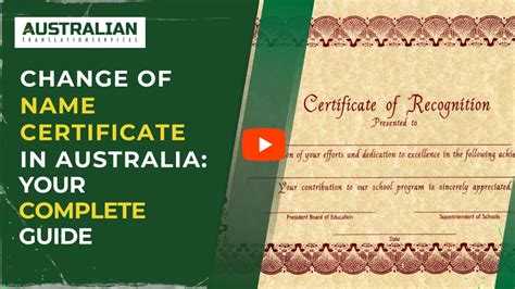 Change Of Name Certificate In Australia Your Complete Guide Youtube