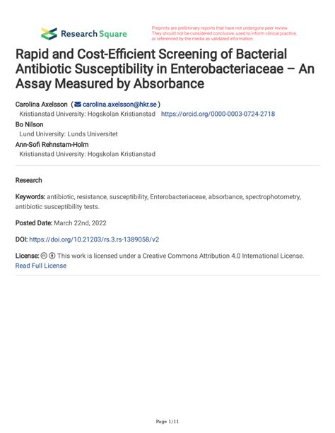 Pdf Rapid And Cost Efficient Screening Of Bacterial Antibiotic