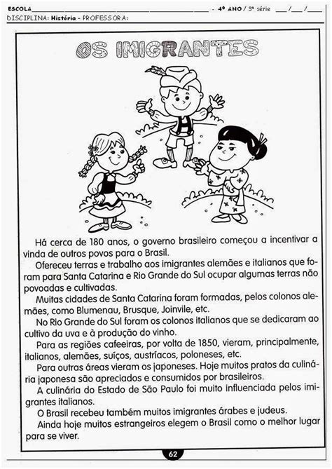 Texto Sobre Migração 4 Ano - Educa X: Prova de história 4 ano imigrantes