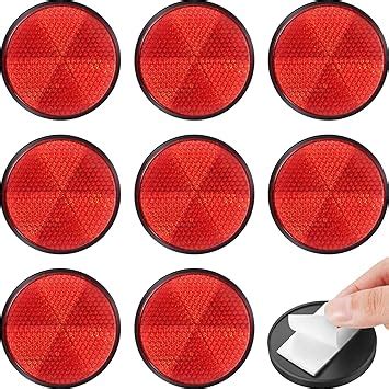 Frienda Pieces Round Red Car Reflectors Self Adhesive Reflectors