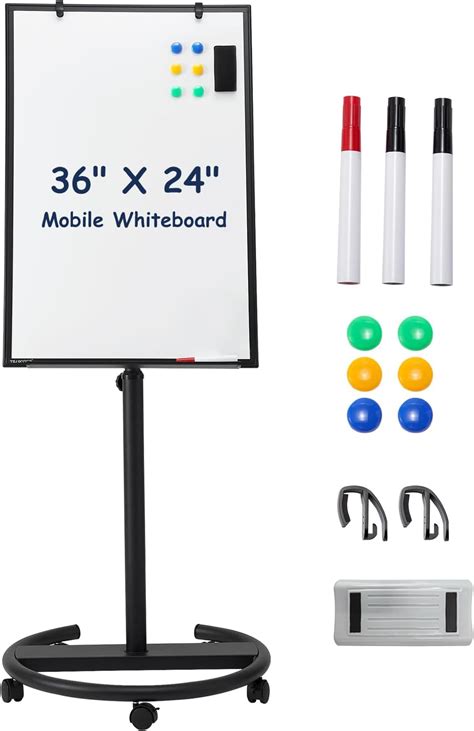 Viz Pro Eco Magnetic Mobile Whiteboardflipchart Easel Black 28 X 40 Inches