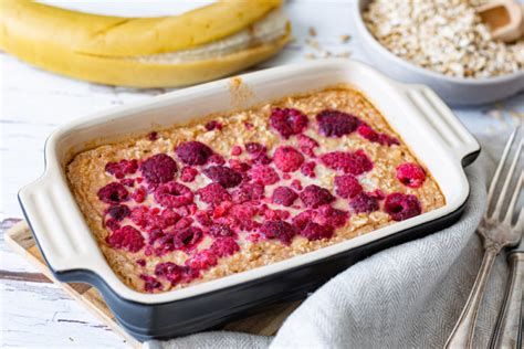 Baked Oats Mit Banane Und Himbeeren