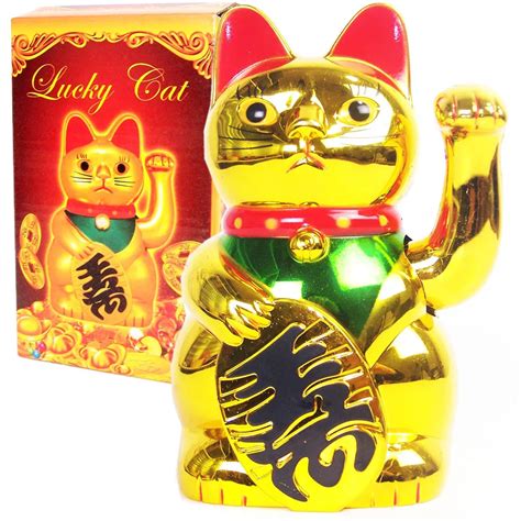 Chinese Lucky Cat Wealth Waving Cat Gold Waving Hand Feng Shui Lucky