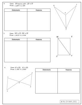 Geometry Triangle Proofs Practice Sss Sas Asa Aas By My Oh Math