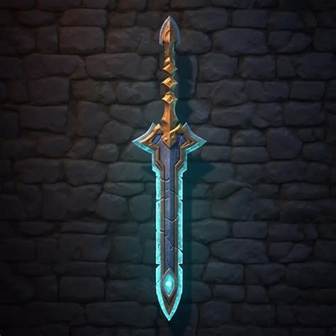 Premium Photo | A glowing sword with a blue light on it