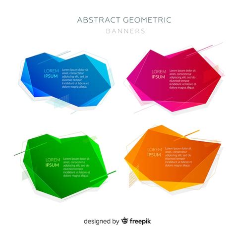 Free Vector | Abstract geometric banners