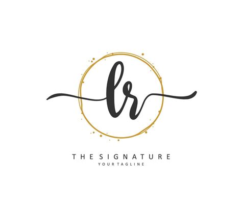 LR Initial Letter Handwriting And Signature Logo A Concept Handwriting