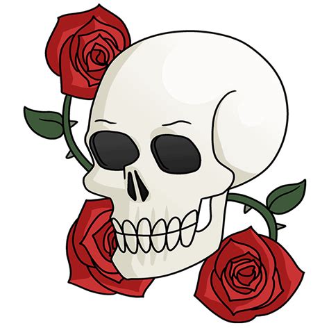 How to Draw a Skull and Rose - Really Easy Drawing Tutorial