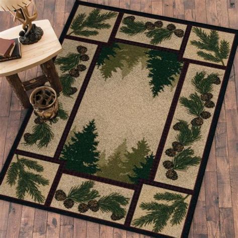 Pine Forest Wilderness 4 By 5 Rug Round Area Rugs Area Rug Decor Rugs