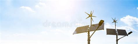 Alternative Energy Concept Wind Turbine With Solar Energy Power Panel