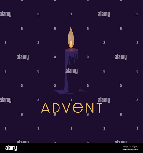 Advent Candle Symbolizing The Season Of Hope Peace And Joy For The