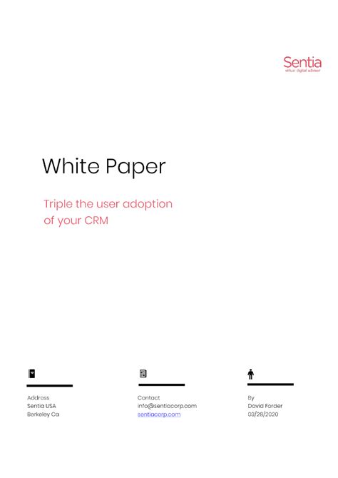 Whitepaper Triple The User Adoption Of Your CRM By Sentia USA