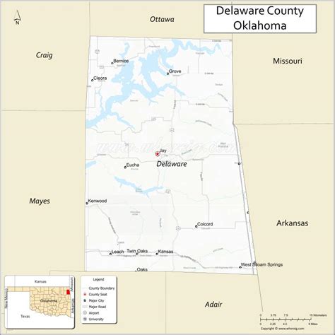 Map Of Delaware County Oklahoma Where Is Located Cities Population