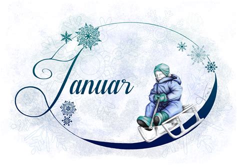 Januar Kalender Digital Art Painting Art