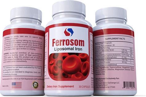 Liposomal Iron Supplements By Siba Pharm Ferrosom Dietry Iron Vitamins Supplement