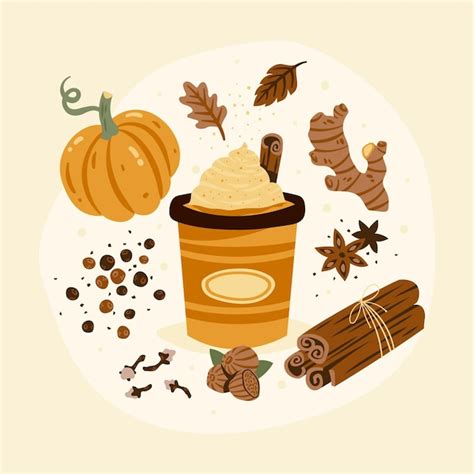 Premium Vector | Drawn pumpkin spice illustration