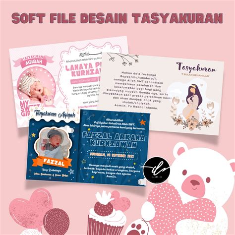 Jual Soft File Desain Kartu Ucapan Tasyakuran Aqiqah Kelahiran 4