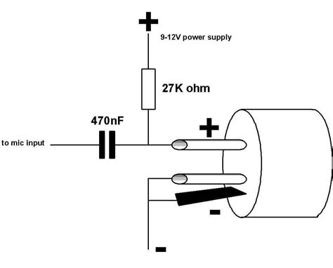 Electret Microphone Circuit Diagram For Battery