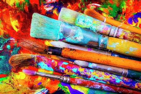 Worn Artist Paintbrushes Photograph by Garry Gay - Fine Art America